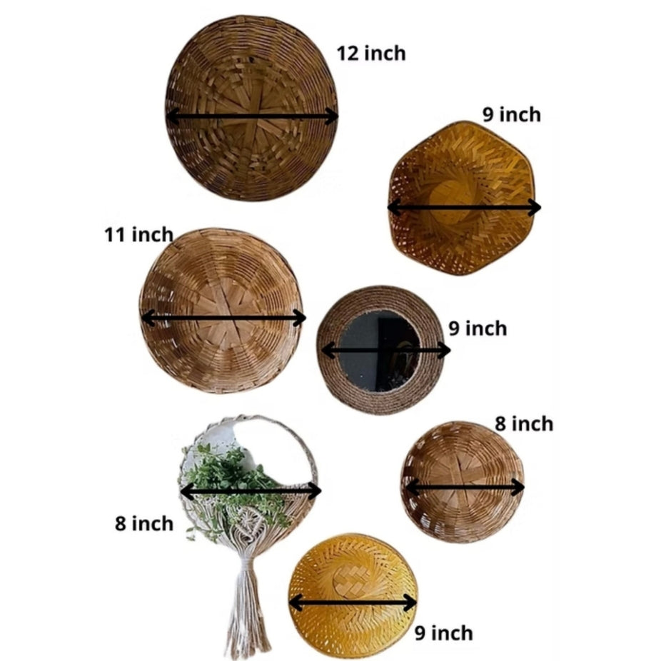 7 pcs Rustic Wall plates for Décor