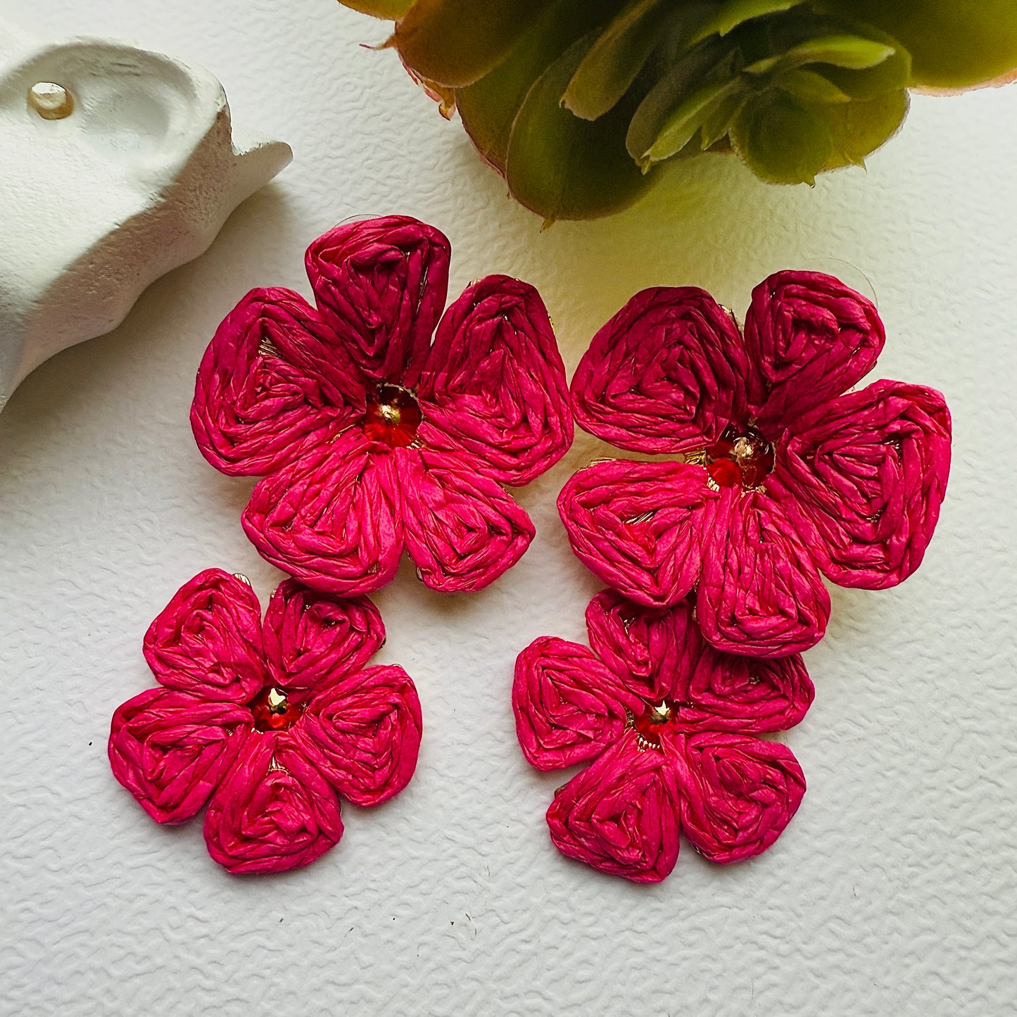 Bohemian Handwoven Raffia Earring