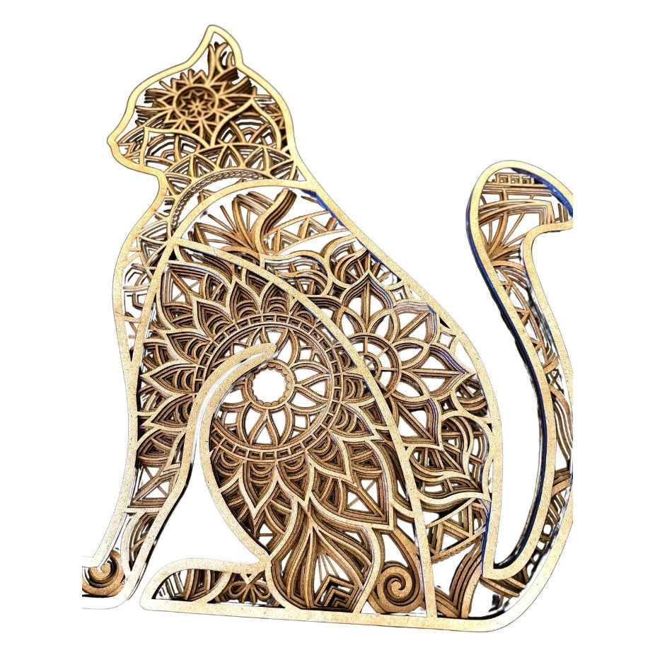 Cat Shape Wall Décor with Intricate Work