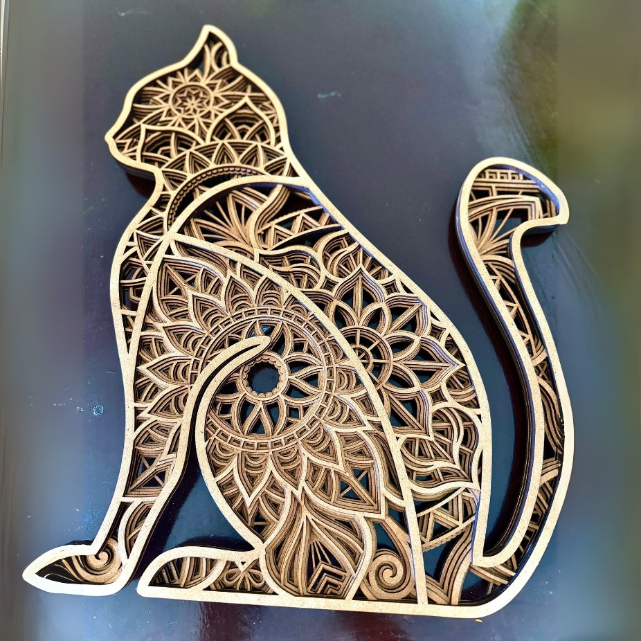 Cat Shape Wall Décor with Intricate Work