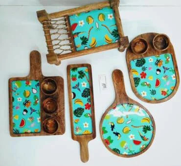 Khat Shape Serving Platter Set Available in 2 Designs
