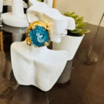 Rough Precious Stone Round Shape Casual Wear Earrings