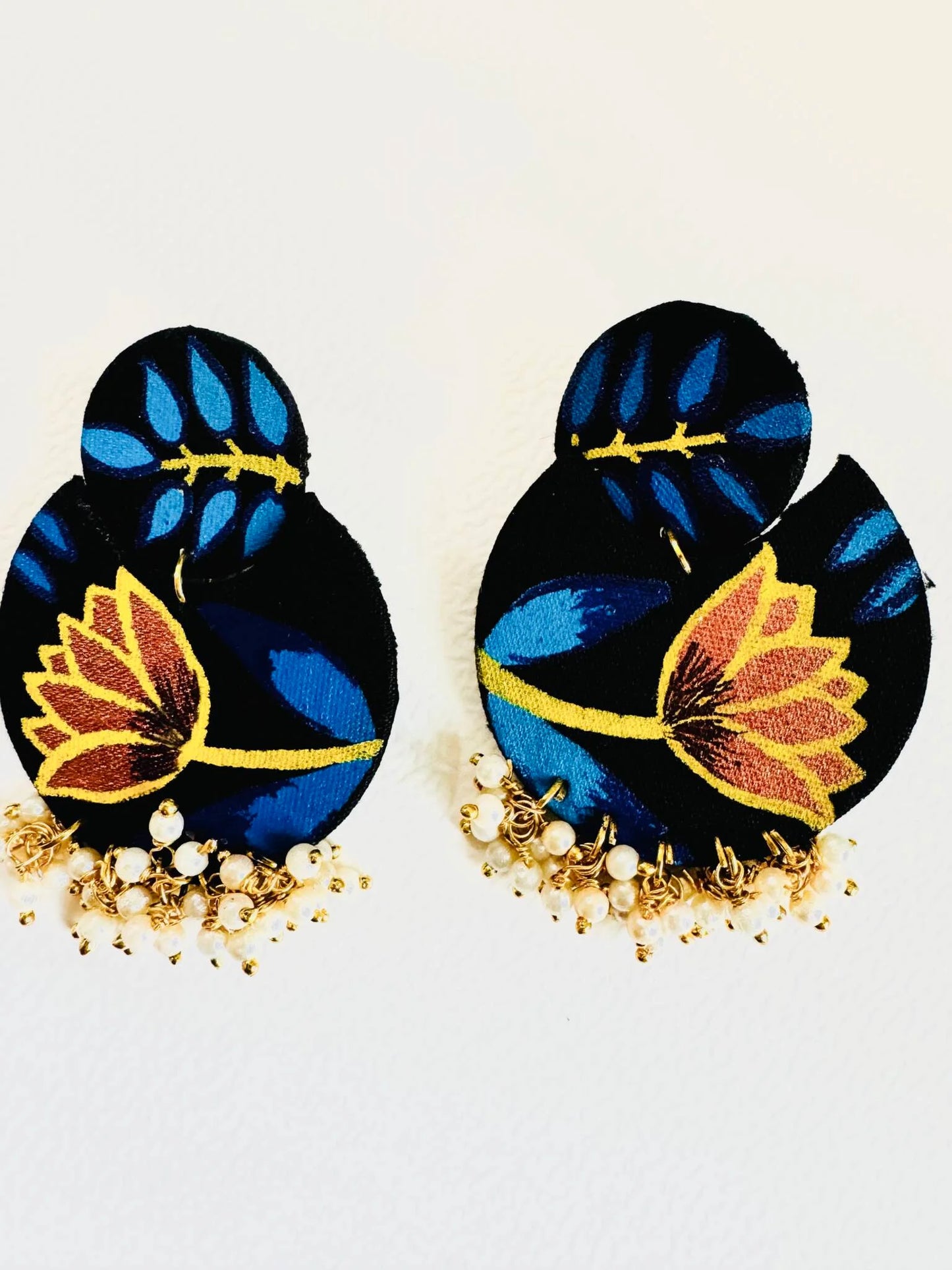 Handpainted Fabric Earring in Different Color