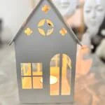 Metal House Shape Tealight Holder