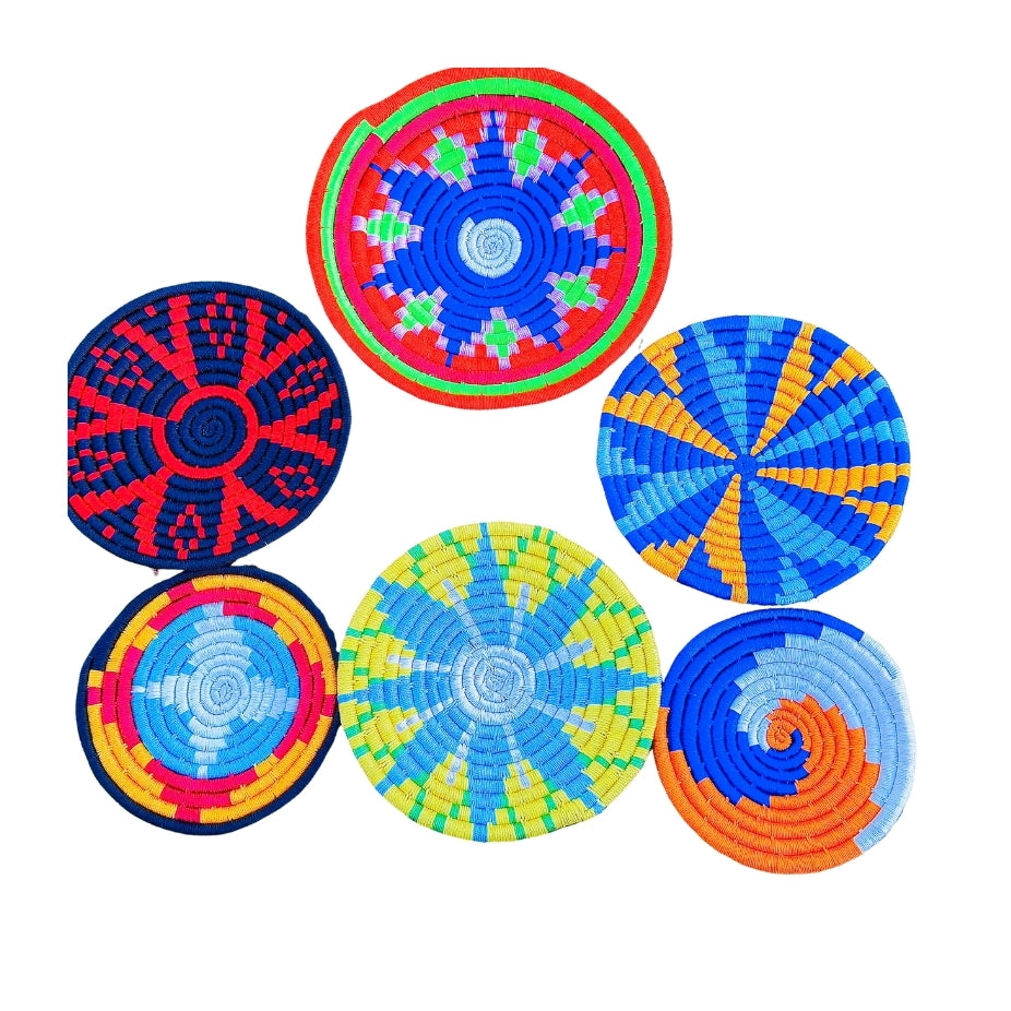 Sabai Grass Handmade Wall Décor Plates - 7pcs