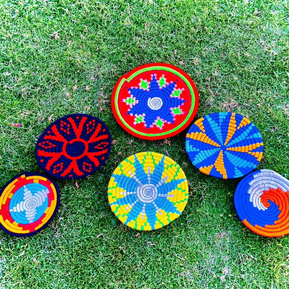 Sabai Grass Handmade Wall Décor Plates - 7pcs