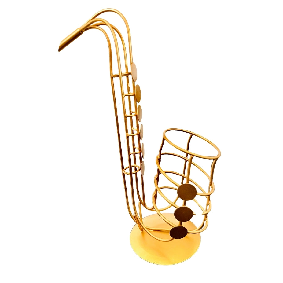 Artistic saxophone design wine bottle holder for modern decoration