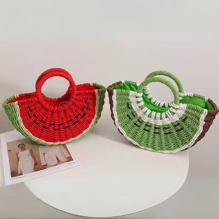 Stylish fruit-inspired watermelon handbag adding fun and charm to outfits