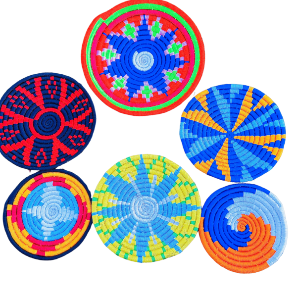 Sabai Grass Handmade Wall Décor Plates - 7pcs