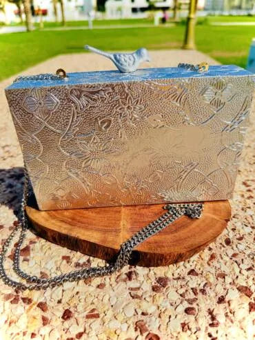 Brass metal shape handbag
