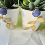Precious Stone Leaf Shape Earring