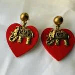 Party wear Earring with Elephant Shape Work