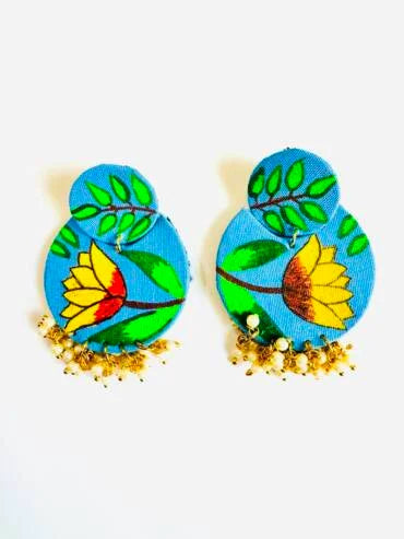 Handpainted Fabric Earring in Different Color