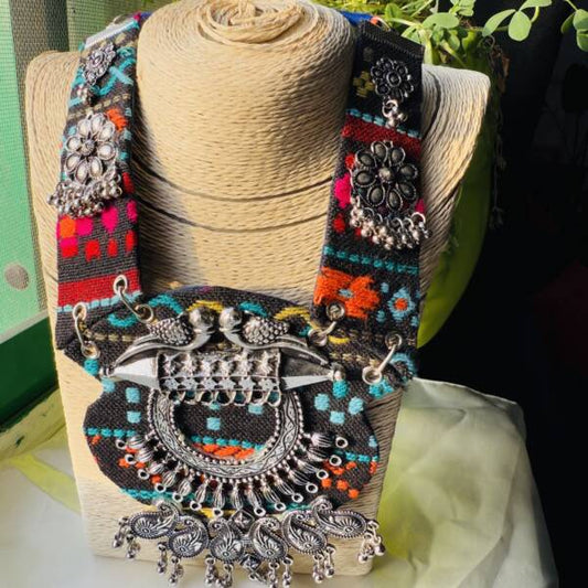 German Silver Multicolor Necklace Set