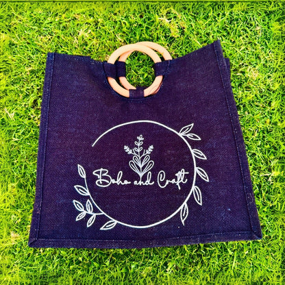 Beautiful beaded flower wooden handbag handmade for women’s fashion