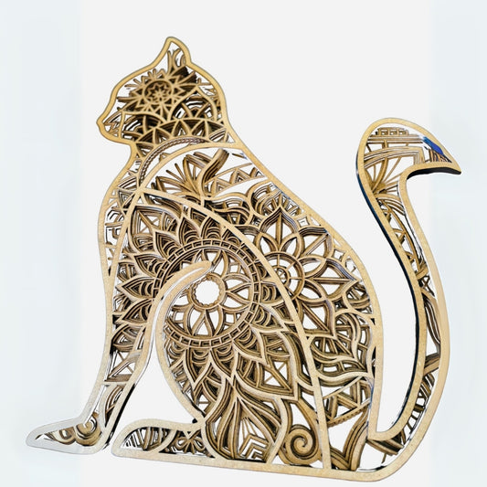 Cat Shape Wall Décor with Intricate Work