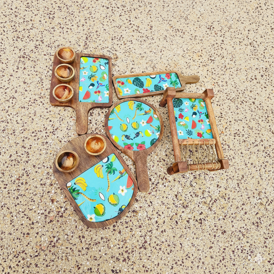 Khat Shape Serving Platter Set Available in 2 Designs
