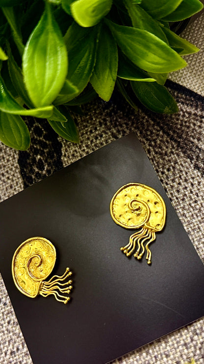 Golden Octopus Handcrafted Earring