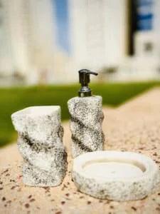 Rustic Looking boho theme Bathroom Dispenser set of 3