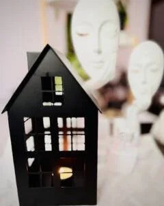 Metal House Shape Tealight Holder