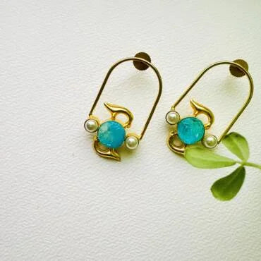 Glass Stone Modern Design Earring