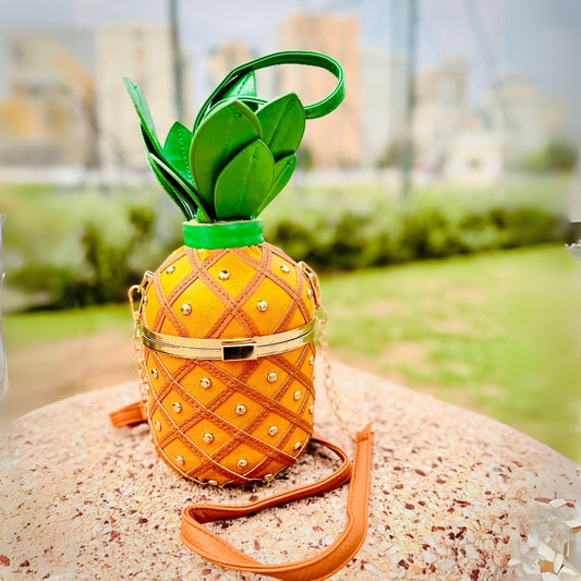 Unique fruit-inspired pineapple bag ideal for parties and summer events