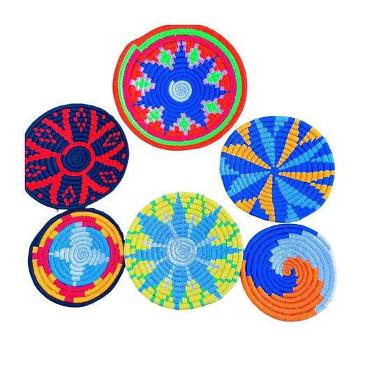 Sabai Grass Handmade Wall Décor Plates - 7pcs