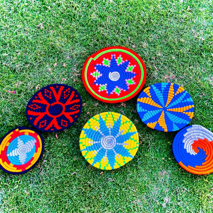 Sabai Grass Handmade Wall Décor Plates - 7pcs