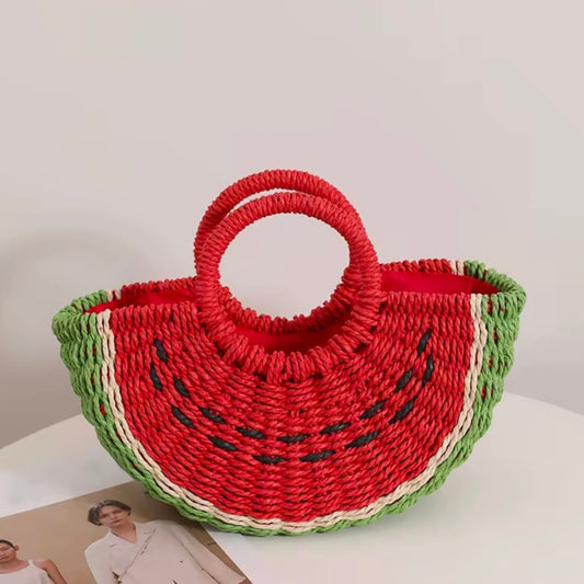 Stylish fruit-inspired watermelon handbag adding fun and charm to outfits