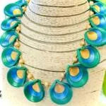 Blue shell pattern necklace set