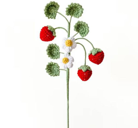 Strawberry Shaped Handmade Crochet Flower