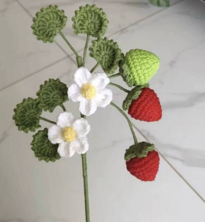 Strawberry Shaped Handmade Crochet Flower