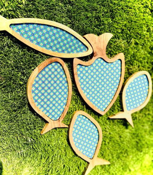 Wooden Fish-Shaped Serving Platter Set – Artistic & Unique