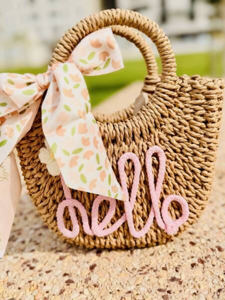 Vacation Style Straw Bag with a Bow Available in 2 Colors