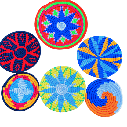 Sabai Grass Handmade Wall Décor Plates - 7pcs