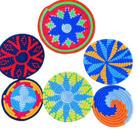 Sabai Grass Handmade Wall Décor Plates - 7pcs