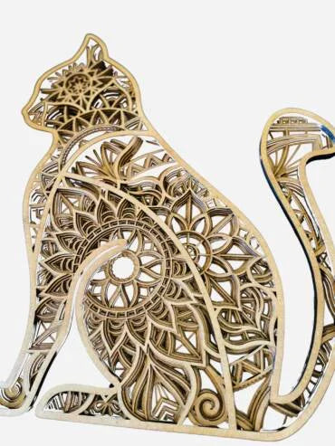 Cat Shape Wall Décor with Intricate Work