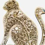 Cat Shape Wall Décor with Intricate Work