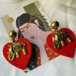 Party wear Earring with Elephant Shape Work