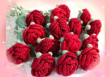 Valentines Day Rose Fashion Durable crochet Flower