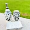 Black and White Bathroom Dispensers Set of 3